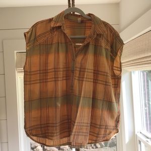 Pilcro…plaid sleeveless top